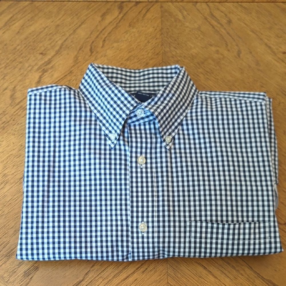 Lands' End Men's Black Checkered Button Down Shirt - Picture 8 of 8